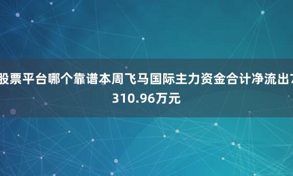 股票平台哪个靠谱本周飞马国际主力资金合计净流出7310.96万元