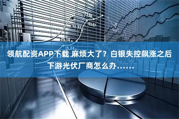 领航配资APP下载 麻烦大了？白银失控飙涨之后 下游光伏厂商怎么办……